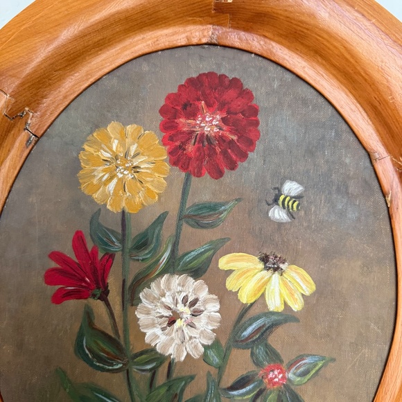 2 Vintage Floral Paintings - Picture 5 of 9